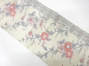 アンティーク　草花模様織り出し袋帯（材料）